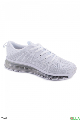 Women's white and gray lace-up sneakers