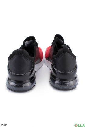 Жіночі чорно-червоні кросівки на шнурівці