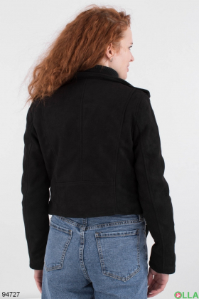 Women's black eco-suede jacket