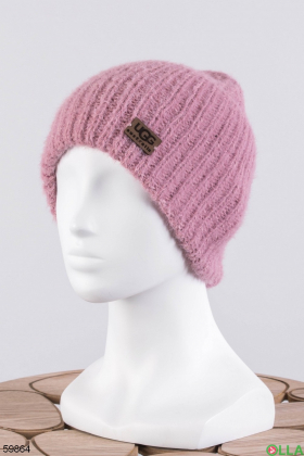 Жіноча рожева шапка