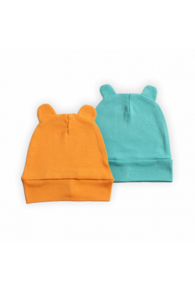 Комплект детских шапок для новорождённых GSK- 24-2 (2 шт в уп.) р. (13949) Разные цвета