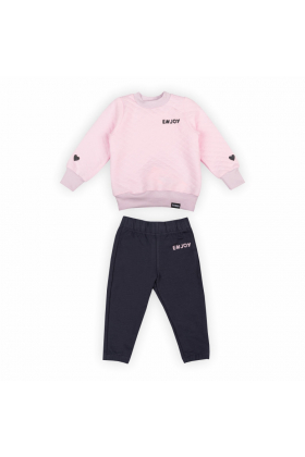 Костюм детский (кофточка и брюки) для девочки KS-24-13 /серый на рост (13907) Розовый