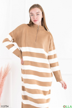 Women`s oversized two-tone striped dress
