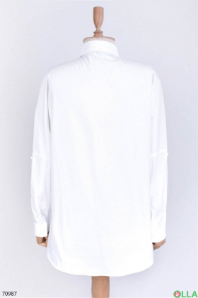 Жіноча біла сорочка з принтом