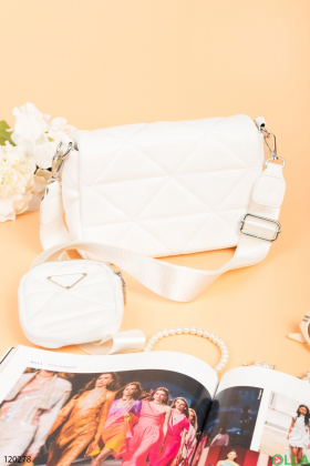 Women's white eco-leather bag
