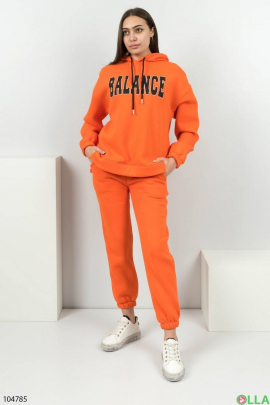 Жіночий помаранчевий спортивний костюм на флісі