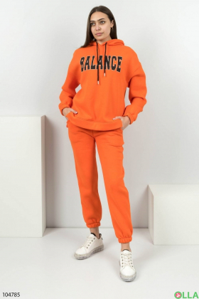 Женский оранжевый спортивный костюм на флисе