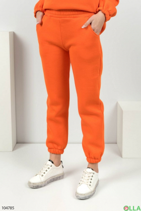 Женский оранжевый спортивный костюм на флисе