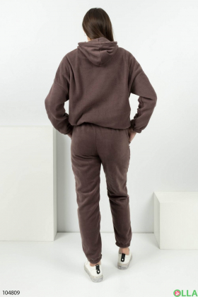 Women's brown tracksuit with a hood