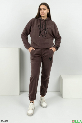 Women's brown tracksuit with a hood