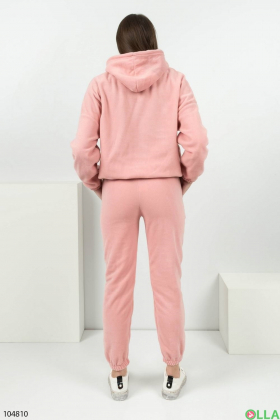 Women's pink tracksuit with a hood