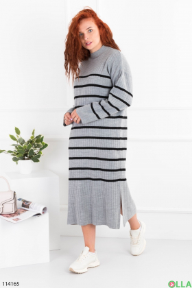 Women's gray striped dress