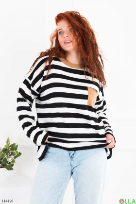 Women's black and white striped sweater