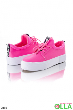 Women's pink platform sneakers