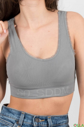 Women's gray bra-top