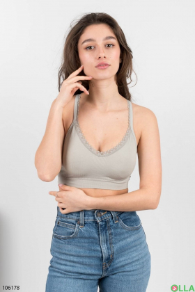 Women's light gray bra-top