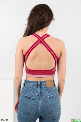 Women's red bra-top