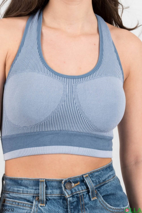 Women's blue bra-top