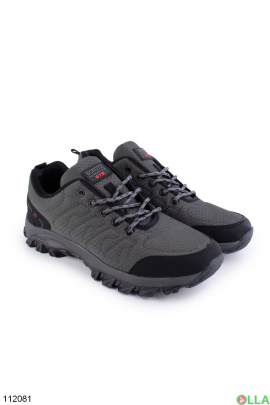 Men's black and gray lace-up sneakers