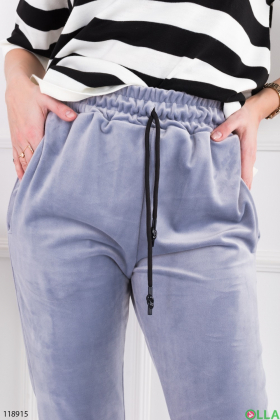 Жіночі сірі спортивні брюки-джогери