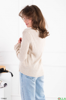 Жіночий бежевий светр на ґудзиках
