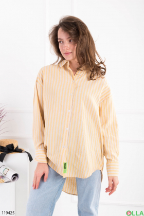 Women's white and yellow striped shirt
