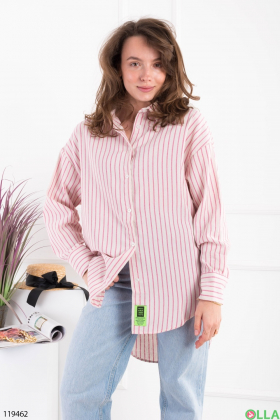 Women's white and pink striped shirt