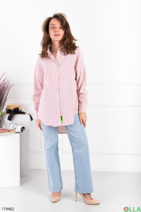 Women's white and pink striped shirt