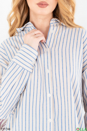 Женская рубашка молочного цвета в полоску