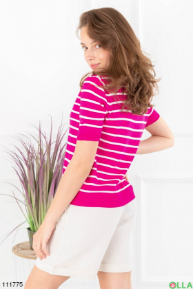 Women's crimson striped T-shirt