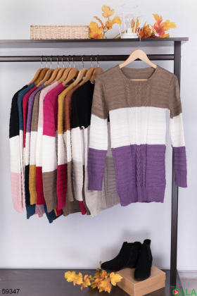 Женский разноцветный свитер