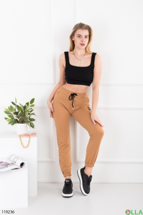 Жіночі коричневі спортивні брюки-джогери
