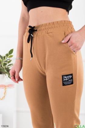 Женские коричневые спортивные брюки-джоггеры