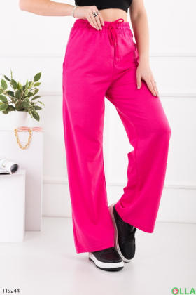 Женские розовые спортивные брюки-палаццо