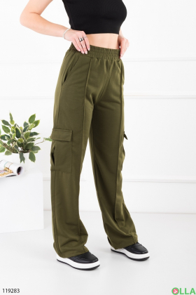 Женские зеленые спортивные брюки-карго