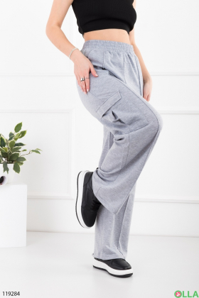 Жіночі сірі спортивні брюки-карго