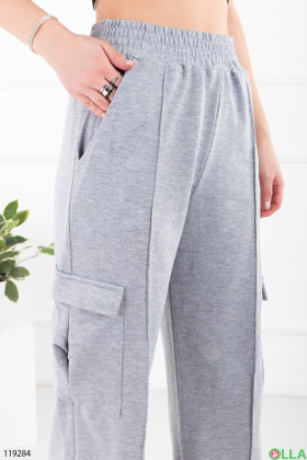 Women's gray sweatpants cargo pants