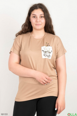 Женская бежевая футболка