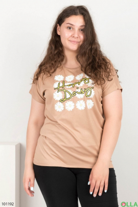 Женская светло-бежевая футболка