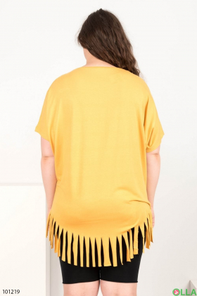 Women's yellow t-shirt with fringes
