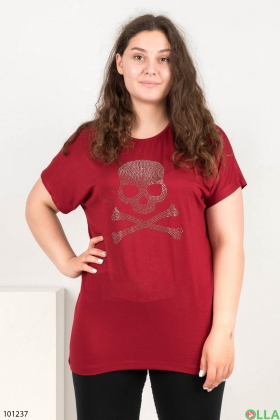 Женская красная футболка