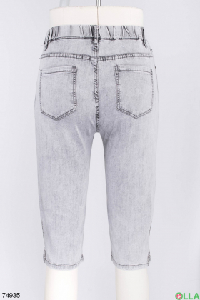 Жіночі джинсові сірі капрі