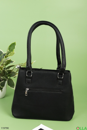 Women's black eco-leather bag