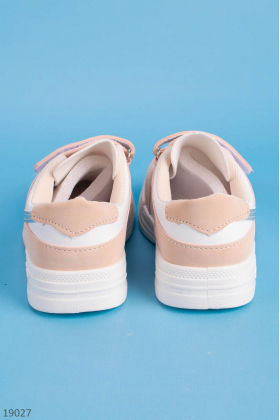 Бело-бежевые кроссовки для девочек