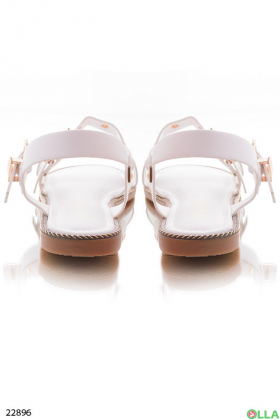 White sandals with eyelets