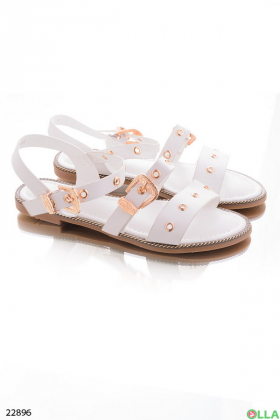White sandals with eyelets