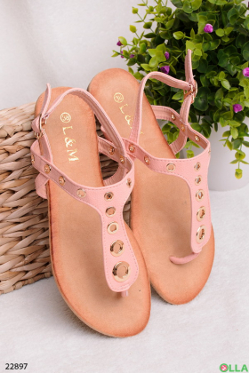 Pink slip-on sandals