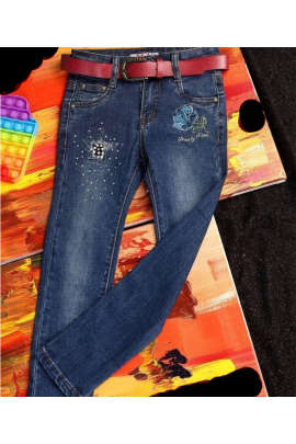 Детские джинсы для девочки с поясом