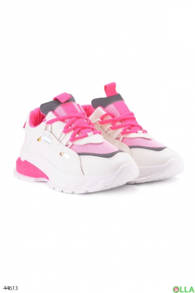 Women's white and pink sneakers