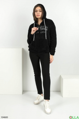 Women's black zipped hoodie